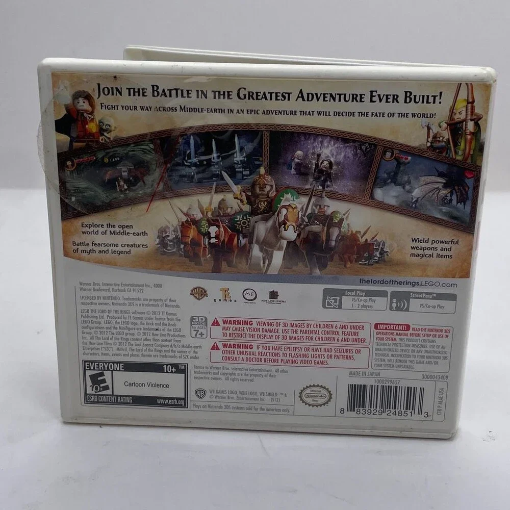 LEGO The Lord of the Rings 3DS (Nintendo 3DS, 2012) Complete W/ Manual